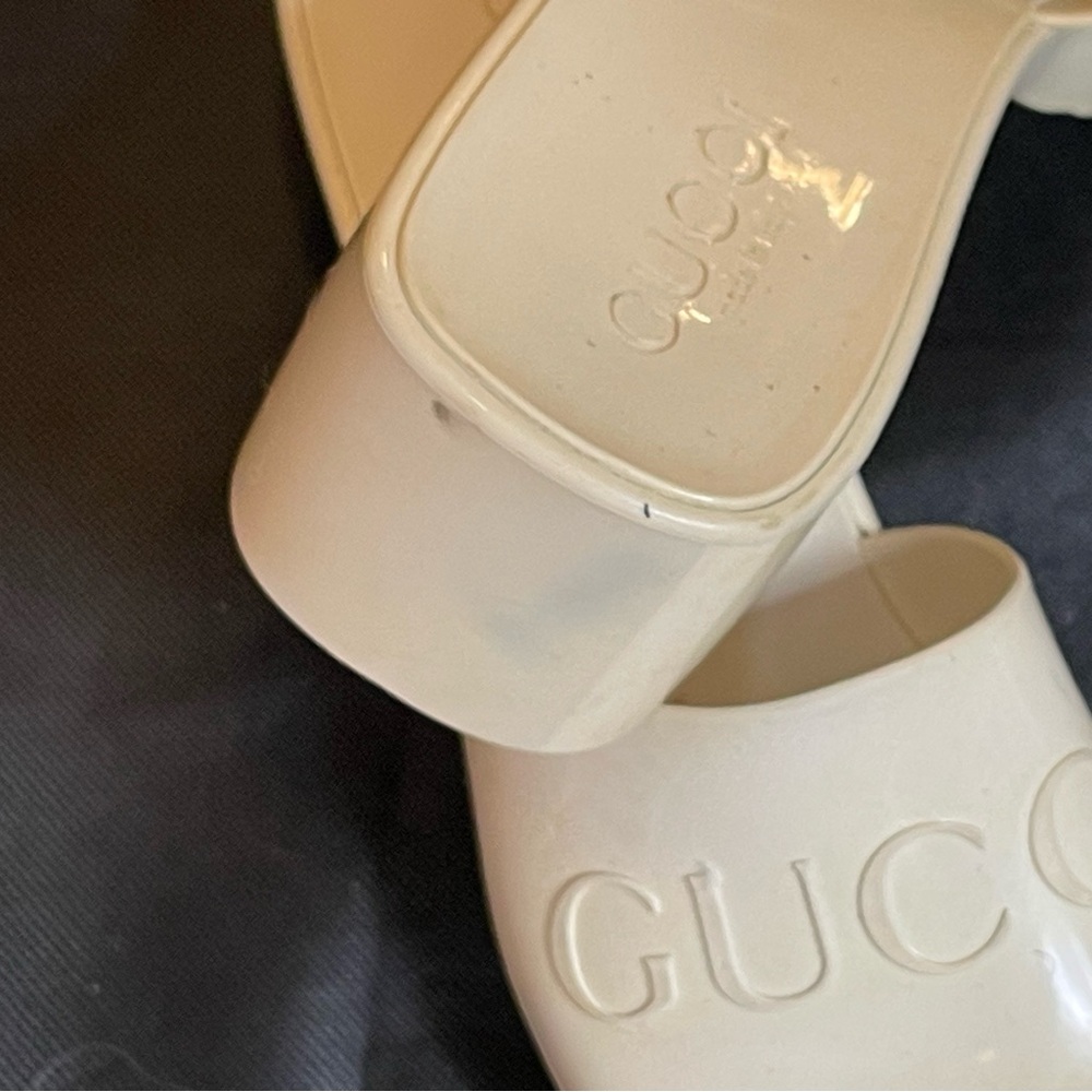 Gucci Women's Cream Platform Mules - Picture 4 of 5